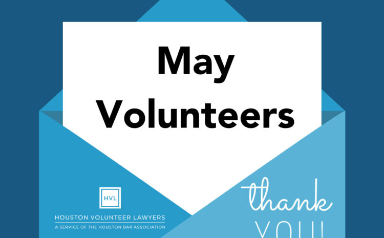  Thank You, May Volunteers!