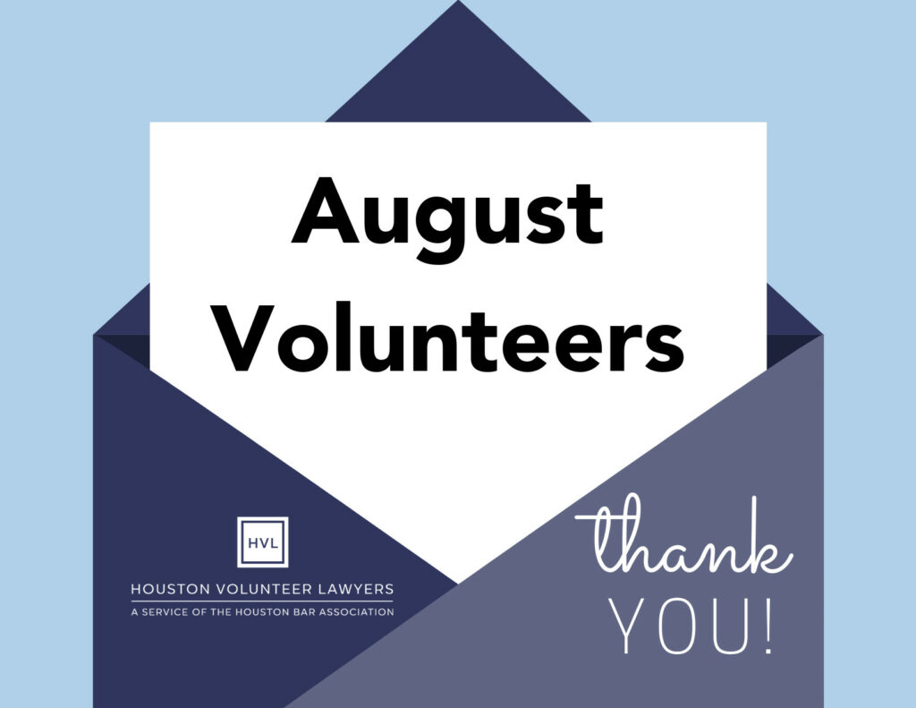 Thank you, August volunteers!