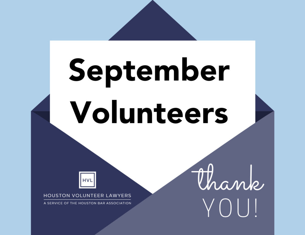 Thank you, September volunteers!