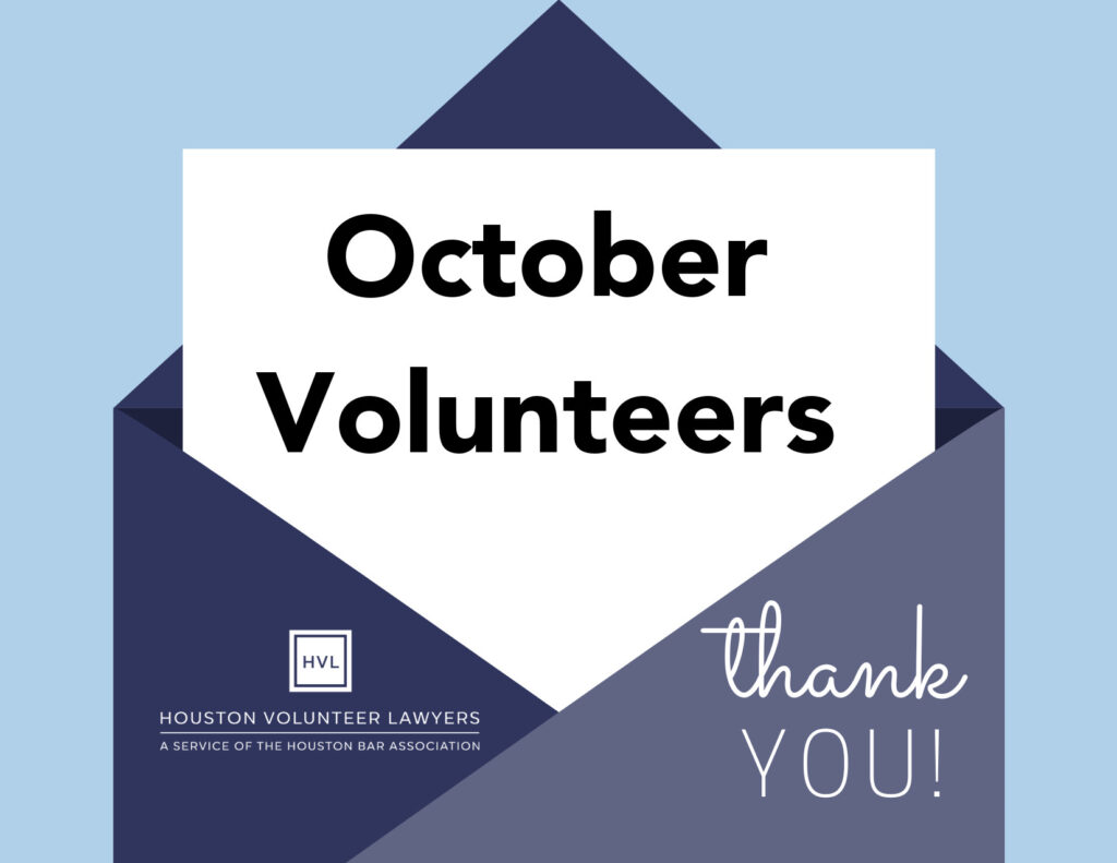 Thank you, October volunteers!