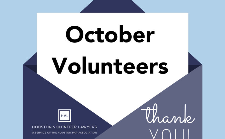  Thank you, October volunteers!