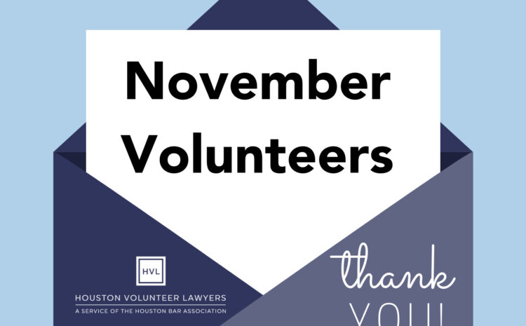  Thank you, November volunteers!